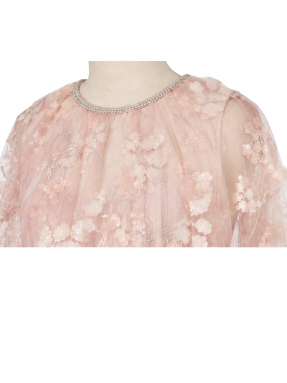 SELF-PORTRAIT Blossom Sequin Cape Maxi Dress Blush Pink Chiffon NWT Sz 8. - Picture 13 of 13